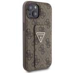 GUESS GUHCP15SPGS4TDW IPHONE 15 / 14 / 13 6.1" BRĄZOWY/BROWN HARDCASE GRIP STAND 4G TRIANGLE STRASS