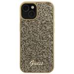 GUESS GUHCP15SPMSDGSD IPHONE 15 / 14 / 13 6.1" ZŁOTY/GOLD HARDCASE DISCO METAL SCRIPT