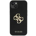 GUESS GUHCP15SPSP4LGK IPHONE 15 / 14 / 13 6.1" CZARNY/BLACK HARDCASE LEATHER PERFORATED 4G GLITTER LOGO