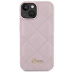 GUESS GUHCP15SPSQSQSP IPHONE 15 / 14 / 13 6.1" RÓŻOWY/PINK HARDCASE QUILTED METAL LOGO