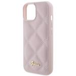 GUESS GUHCP15SPSQSQSP IPHONE 15 / 14 / 13 6.1" RÓŻOWY/PINK HARDCASE QUILTED METAL LOGO