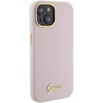 GUESS GUHCP15SSMBSLP IPHONE 15 / 14 / 13 6.1" RÓŻOWY/PINK HARDCASE SILICONE SCRIPT METAL LOGO & FRAME