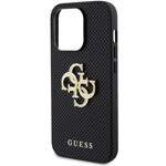 GUESS GUHCP15XPSP4LGK IPHONE 15 PRO MAX 6.7" CZARNY/BLACK HARDCASE LEATHER PERFORATED 4G GLITTER LOGO