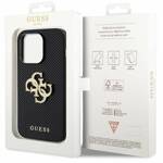 GUESS GUHCP15XPSP4LGK IPHONE 15 PRO MAX 6.7" CZARNY/BLACK HARDCASE LEATHER PERFORATED 4G GLITTER LOGO