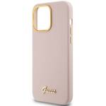 GUESS GUHCP15XSMBSLP IPHONE 15 PRO MAX 6.7" RÓŻOWY/PINK HARDCASE SILICONE SCRIPT METAL LOGO & FRAME