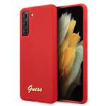 GUESS GUHCS21MLSLMGRE S21+ G996 CZERWONY/RED HARDCASE SILICONE SCRIPT METAL LOGO