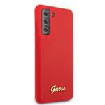 GUESS GUHCS21MLSLMGRE S21+ G996 CZERWONY/RED HARDCASE SILICONE SCRIPT METAL LOGO