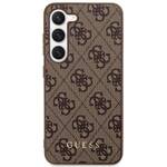 GUESS GUHCS23SG4GFBR S23 S911 BRĄZOWY/BROWN HARD CASE 4G METAL GOLD LOGO