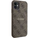 GUESS GUHMN61G4GFRW IPHONE 11 6.1" / XR BRĄZOWY/BROWN HARDCASE 4G COLLECTION LEATHER METAL LOGO MAGSAFE