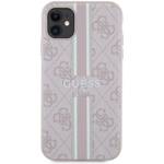 GUESS GUHMN61P4RPSP IPHONE 11 / XR RÓŻOWY/PINK HARDCASE 4G PRINTED STRIPES MAGSAFE