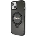 GUESS GUHMP13MHRSGSK IPHONE 13 / 14 / 15 6.1" CZARNY/BLACK HARDCASE RING STAND SCRIPT GLITTER MAGSAFE