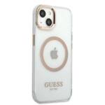 GUESS GUHMP13MHTRMD IPHONE 13 / 14 / 15 6.1" ZŁOTY/GOLD HARD CASE METAL OUTLINE MAGSAFE