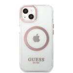 GUESS GUHMP13MHTRMP IPHONE 13 / 14 / 15 6.1" RÓŻOWY/PINK HARD CASE METAL OUTLINE MAGSAFE