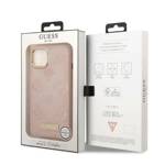 GUESS GUHMP13MSAPSTP IPHONE 13 / 14 / 15 6.1" RÓŻOWY/PINK HARDCASE PEONY LOGO PLATE MAGSAFE