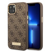 GUESS GUHMP13MU4GPRW IPHONE 13 / 14 / 15 6.1" BRĄZOWY/BROWN HARD CASE 4G LOGO PLATE MAGSAFE