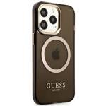 GUESS GUHMP13XHTCMK IPHONE 13 PRO MAX 6,7" CZARNY/BLACK HARD CASE GOLD OUTLINE TRANSLUCENT MAGSAFE