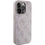 GUESS GUHMP14LG4GFRP IPHONE 14 PRO 6.1" RÓŻOWY/PINK HARDCASE 4G COLLECTION LEATHER METAL LOGO MAGSAFE