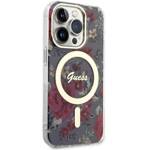 GUESS GUHMP14LHCFWSA IPHONE 14 PRO 6.1" ZIELONY/KHAKI HARDCASE FLOWER MAGSAFE