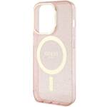 GUESS GUHMP14LHCMCGP IPHONE 14 PRO 6.1" RÓŻOWY/PINK HARDCASE GLITTER GOLD MAGSAFE