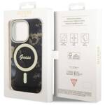 GUESS GUHMP14LHTMRSK IPHONE 14 PRO 6.1" CZARNY/BLACK HARDCASE GOLDEN MARBLE MAGSAFE