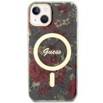 GUESS GUHMP14MHCFWSA IPHONE 14 PLUS / 15 PLUS 6.7" ZIELONY/KHAKI HARDCASE FLOWER MAGSAFE