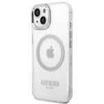 GUESS GUHMP14MHTRMS IPHONE 14 PLUS / 15 PLUS 6.7" SREBRNY/SILVER HARD CASE METAL OUTLINE MAGSAFE