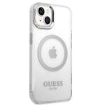 GUESS GUHMP14MHTRMS IPHONE 14 PLUS / 15 PLUS 6.7" SREBRNY/SILVER HARD CASE METAL OUTLINE MAGSAFE