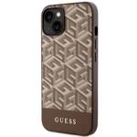 GUESS GUHMP14SHGCFSEW IPHONE 14 / 15 / 13 6.1" BRĄZOWY/BROWN HARDCASE GCUBE STRIPES MAGSAFE