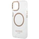 GUESS GUHMP14SHTRMD IPHONE 14 / 15 / 13 6.1" ZŁOTY/GOLD HARD CASE METAL OUTLINE MAGSAFE