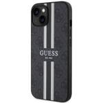 GUESS GUHMP14SP4RPSK IPHONE 14 / 15 / 13 6.1" CZARNY/BLACK HARDCASE 4G PRINTED STRIPES MAGSAFE