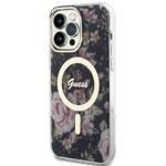 GUESS GUHMP14XHCFWSK IPHONE 14 PRO MAX 6.7" CZARNY/BLACK HARDCASE FLOWER MAGSAFE