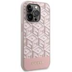 GUESS GUHMP14XHGCFSEP IPHONE 14 PRO MAX 6,7" RÓŻOWY/PINK HARD CASE GCUBE STRIPES MAGSAFE