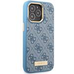 GUESS GUHMP14XU4GPRB IPHONE 14 PRO MAX 6,7" NIEBIESKI/BLUE HARD CASE 4G LOGO PLATE MAGSAFE