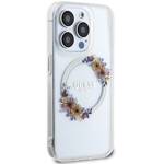 GUESS GUHMP15LHFWFCT IPHONE 15 PRO 6.1" TRANSPARENT HARDCASE IML FLOWERS WREATCH MAGSAFE