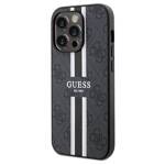 GUESS GUHMP15LP4RPSK IPHONE 15 PRO 6.1" CZARNY/BLACK HARDCASE 4G PRINTED STRIPES MAGSAFE