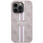 GUESS GUHMP15LP4RPSP IPHONE 15 PRO 6.1" RÓŻOWY/PINK HARDCASE 4G PRINTED STRIPES MAGSAFE