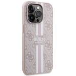 GUESS GUHMP15LP4RPSP IPHONE 15 PRO 6.1" RÓŻOWY/PINK HARDCASE 4G PRINTED STRIPES MAGSAFE