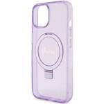 GUESS GUHMP15MHRSGSU IPHONE 15 PLUS / 14 PLUS 6.7" FIOLETOWY/PURPLE HARDCASE RING STAND SCRIPT GLITTER MAGSAFE