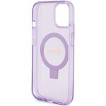 GUESS GUHMP15MHRSGSU IPHONE 15 PLUS / 14 PLUS 6.7" FIOLETOWY/PURPLE HARDCASE RING STAND SCRIPT GLITTER MAGSAFE