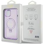 GUESS GUHMP15MHRSGSU IPHONE 15 PLUS / 14 PLUS 6.7" FIOLETOWY/PURPLE HARDCASE RING STAND SCRIPT GLITTER MAGSAFE