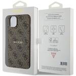 GUESS GUHMP15SG4GFRW IPHONE 15 / 14 / 13 6.1" BRĄZOWY/BROWN HARDCASE 4G COLLECTION LEATHER METAL LOGO MAGSAFE