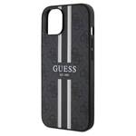 GUESS GUHMP15SP4RPSK IPHONE 15 / 14 / 13 6.1" CZARNY/BLACK HARDCASE 4G PRINTED STRIPES MAGSAFE