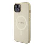 GUESS GUHMP15SPSAHMCB IPHONE 15 / 14 / 13 6.1" ZŁOTY/GOLD HARDCASE SAFFIANO MAGSAFE