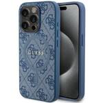 GUESS GUHMP15XG4GFRB IPHONE 15 PRO MAX 6.7" NIEBIESKI/BLUE HARDCASE 4G COLLECTION LEATHER METAL LOGO MAGSAFE