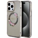 GUESS GUHMP15XHFWFCK IPHONE 15 PRO MAX 6.7" CZARNY/BLACK HARDCASE IML FLOWERS WREATCH MAGSAFE