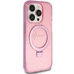 GUESS GUHMP15XHRSGSP IPHONE 15 PRO MAX 6.7" RÓŻOWY/PINK HARDCASE RING STAND SCRIPT GLITTER MAGSAFE