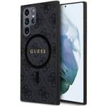 GUESS GUHMS24LG4GFRK S24 ULTRA S928 CZARNY/BLACK HARDCASE 4G COLLECTION LEATHER METAL LOGO MAGSAFE