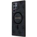 GUESS GUHMS24LG4GFRK S24 ULTRA S928 CZARNY/BLACK HARDCASE 4G COLLECTION LEATHER METAL LOGO MAGSAFE