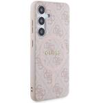 GUESS GUHMS24SG4GFRP S24 S921 RÓŻOWY/PINK HARDCASE 4G COLLECTION LEATHER METAL LOGO MAGSAFE