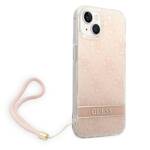 GUESS GUOHCP14MH4STP IPHONE 14 PLUS / 15 PLUS 6.7" RÓŻOWY/PINK HARDCASE 4G PRINT STRAP